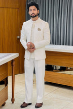 Ivory Signature Three Piece Jodhpuri Suit
