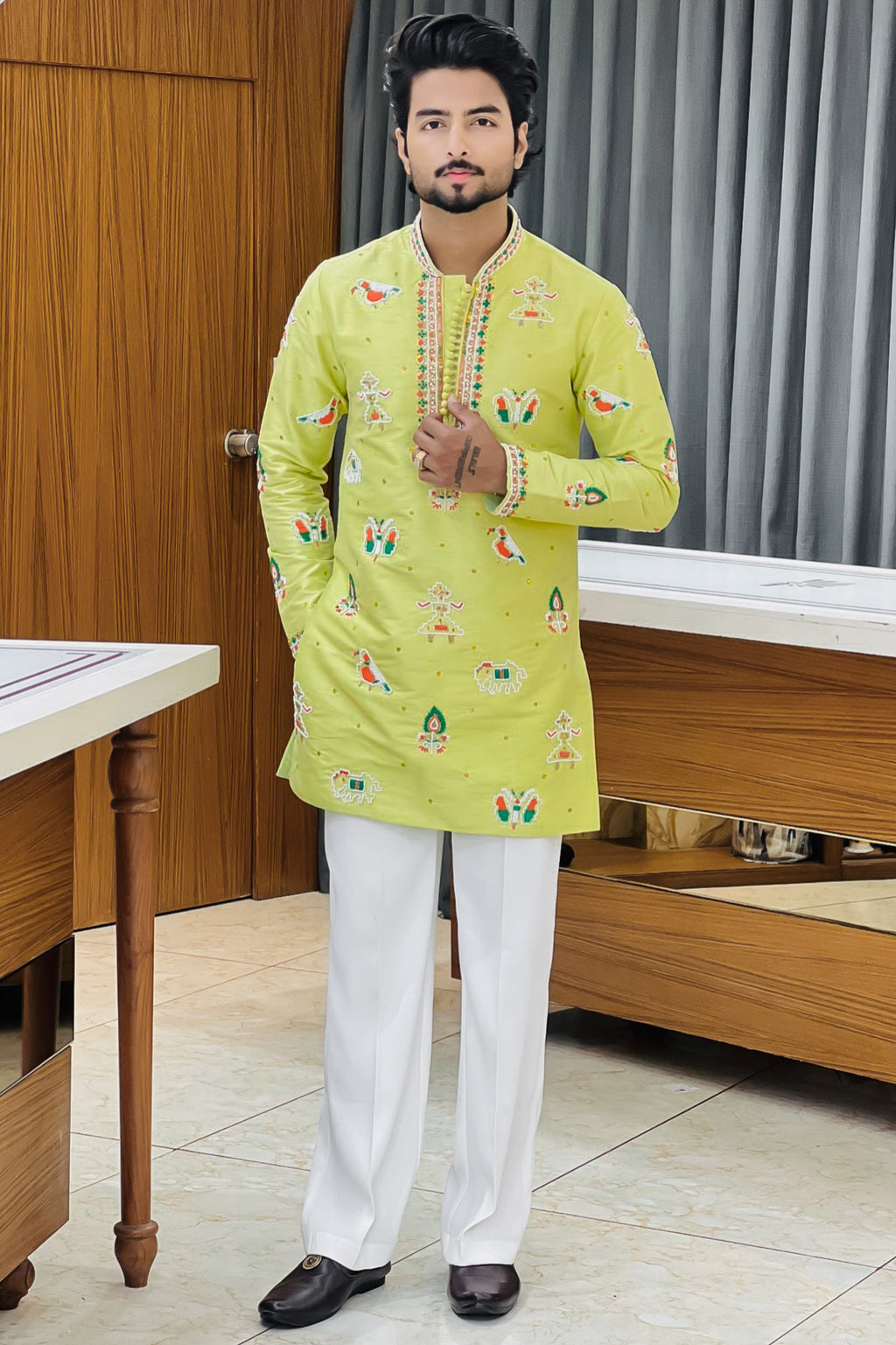 Pistachio Green Handwork Kurta Set