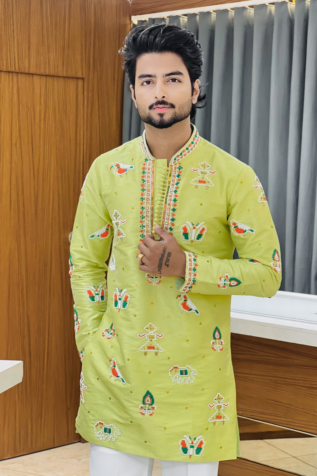 Pistachio Green Handwork Kurta Set