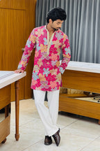 Pink Floral Bloom Sequin Kurta Pajama