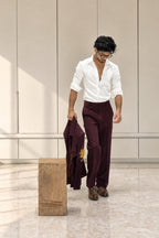 Deep Burgundy Bomber Jacket with Handcrafted Ghungroo Work