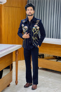 Floral Chain Embellished Bomber Jacket Set