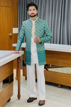 Rama Green Heritage Three Piece Indowestern Set