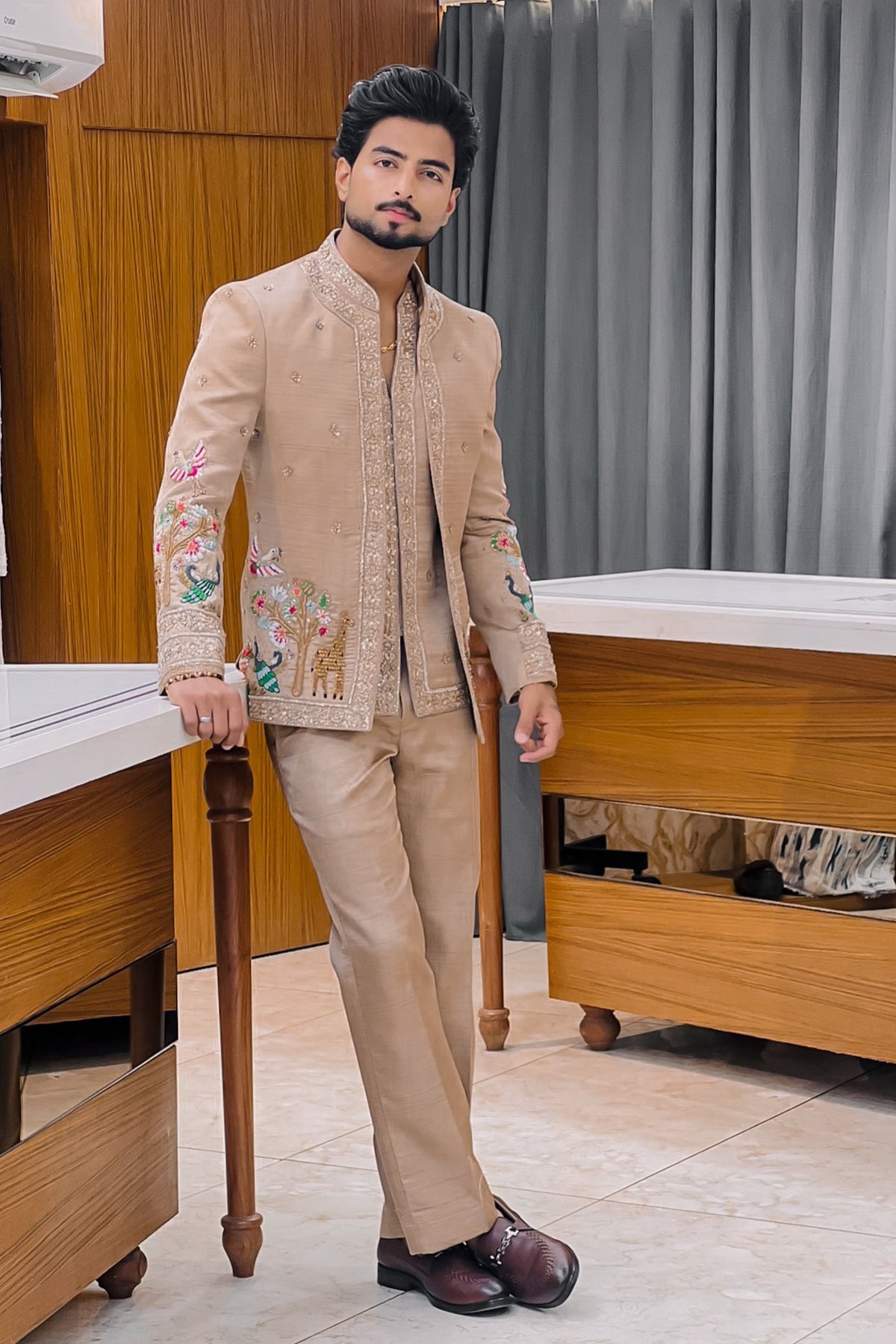 Royal Menagerie Handwork Three Piece Jodhpuri