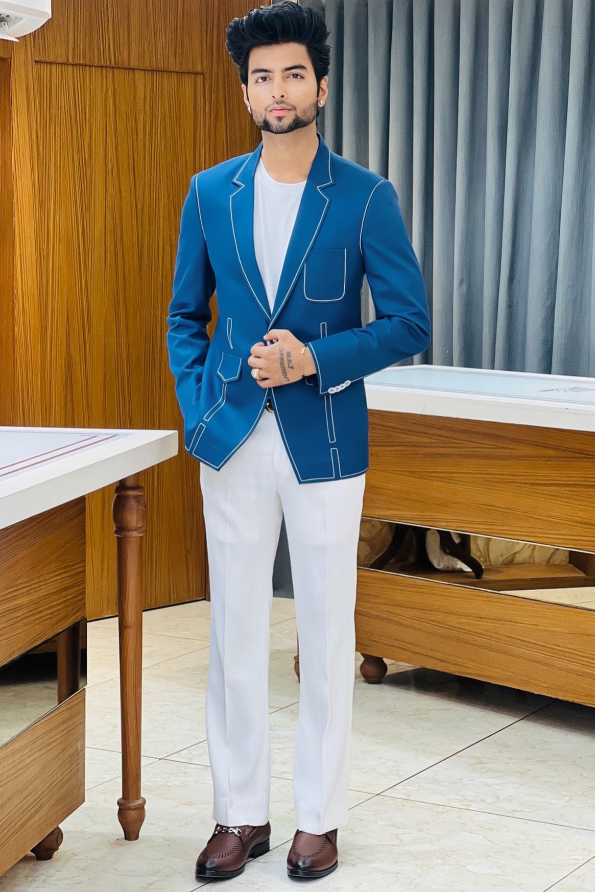 The Signature Blue Statement Suit