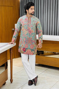 Green Floral Bloom Sequin Kurta Pajama