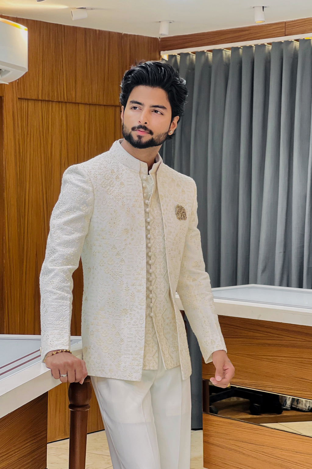 Ivory Signature Three Piece Jodhpuri Suit