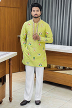 Pistachio Green Handwork Kurta Set