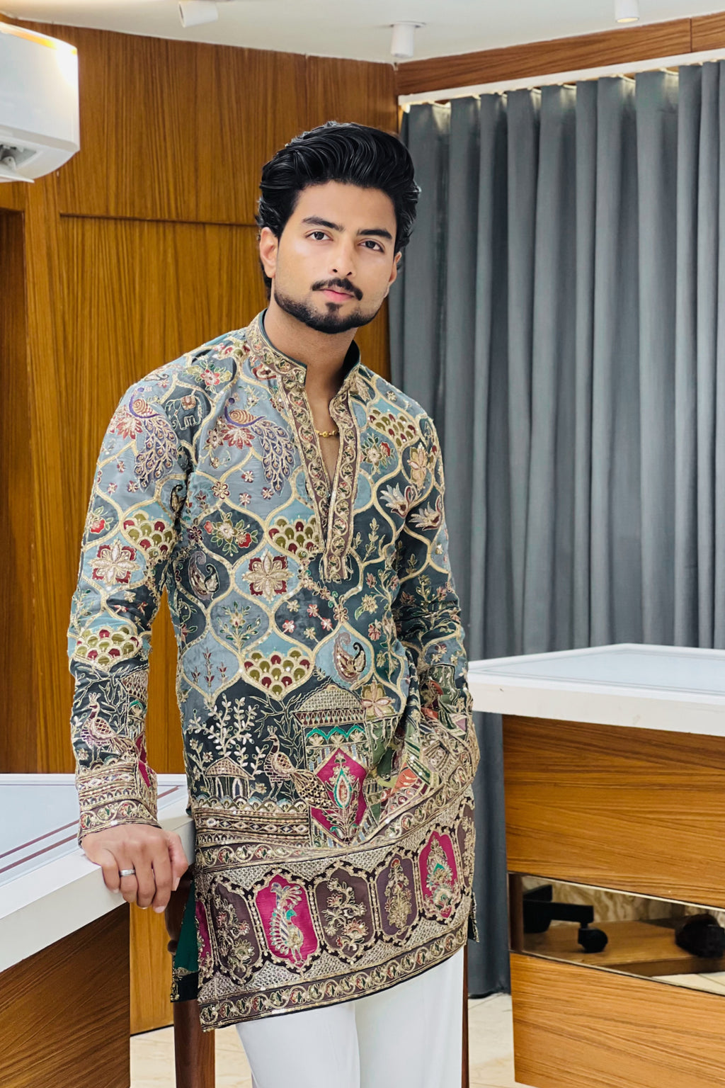 Sage Green Heritage Kurta Pajama