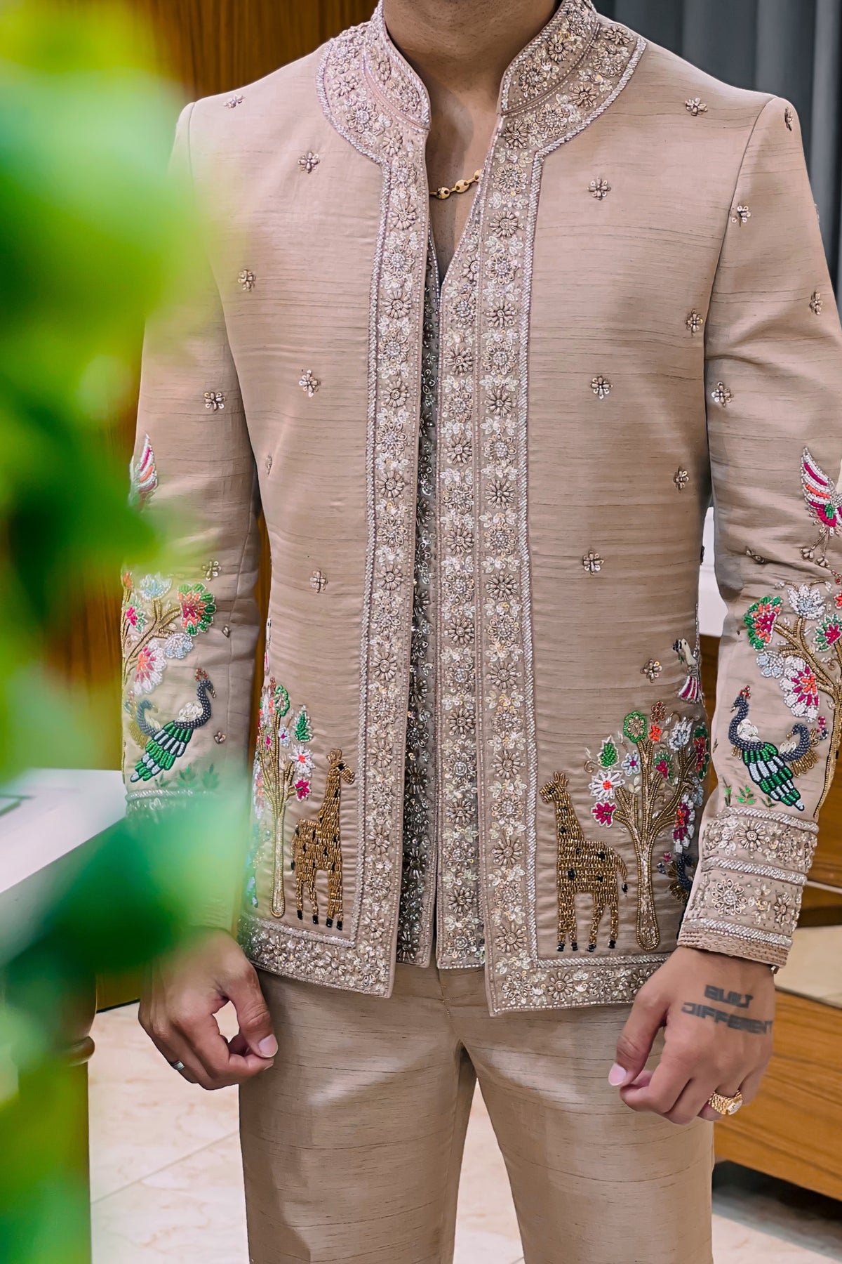 Royal Menagerie Handwork Three Piece Jodhpuri