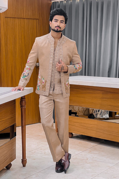 Royal Menagerie Handwork Three Piece Jodhpuri