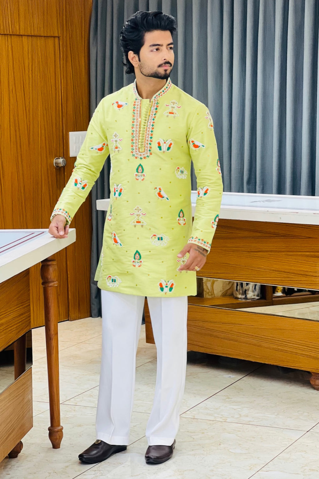 Pistachio Green Handwork Kurta Set