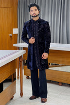 Midnight Nevy Kanchdana Three Piece  Indowestern